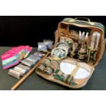 Outdoor Pursuits - a Concord four setting picnic set, picnic blanket, OS maps, etc qty