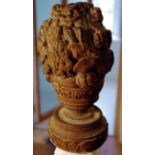 Four 18th century hardwood finials