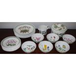 A Portmerion The Botanic Garden dinner service, for six, comprising dinner plates, side plates,