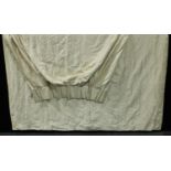 Textiles - a large pair of silk interlined curtains, pinch pleat tops