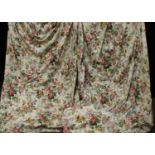 Textiles - a large pair of country house style floral curtains