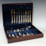 A canteen of silver plated Sheffield steel flatware, part set