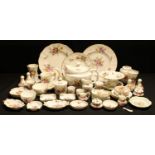 A Royal Crown Derby Posie pattern teapot, pedestal bon-bon dish, ginger jar and cover, pair of