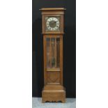 A 20th century oak longcase clock, romans numerals, 180cm high
