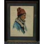 D.E.A Rutherford, Majorcan Fisherman, signed and dated 1930, watercolour, 34cm x 25cm