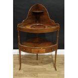 A George III mahogany corner wash stand, 112cm high