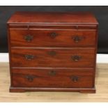 A George II mahogany bachelor's chest, caddy top above a slide and three long graduated drawers,