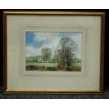 Christopher D Watkins, Wiltshire, signed watercolour, c.1996, 16cm x 23cm