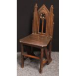 A 19th century Gothic hall chair