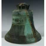 A 19th century bell, by J Taylor & Co, Loughborough, 35cm high, 36.5cm diameter, dated 1876