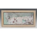 Ges Wilson (Contemporary) Edges, small cave signed and titled to verso, oil on board, 20cm x 50cm