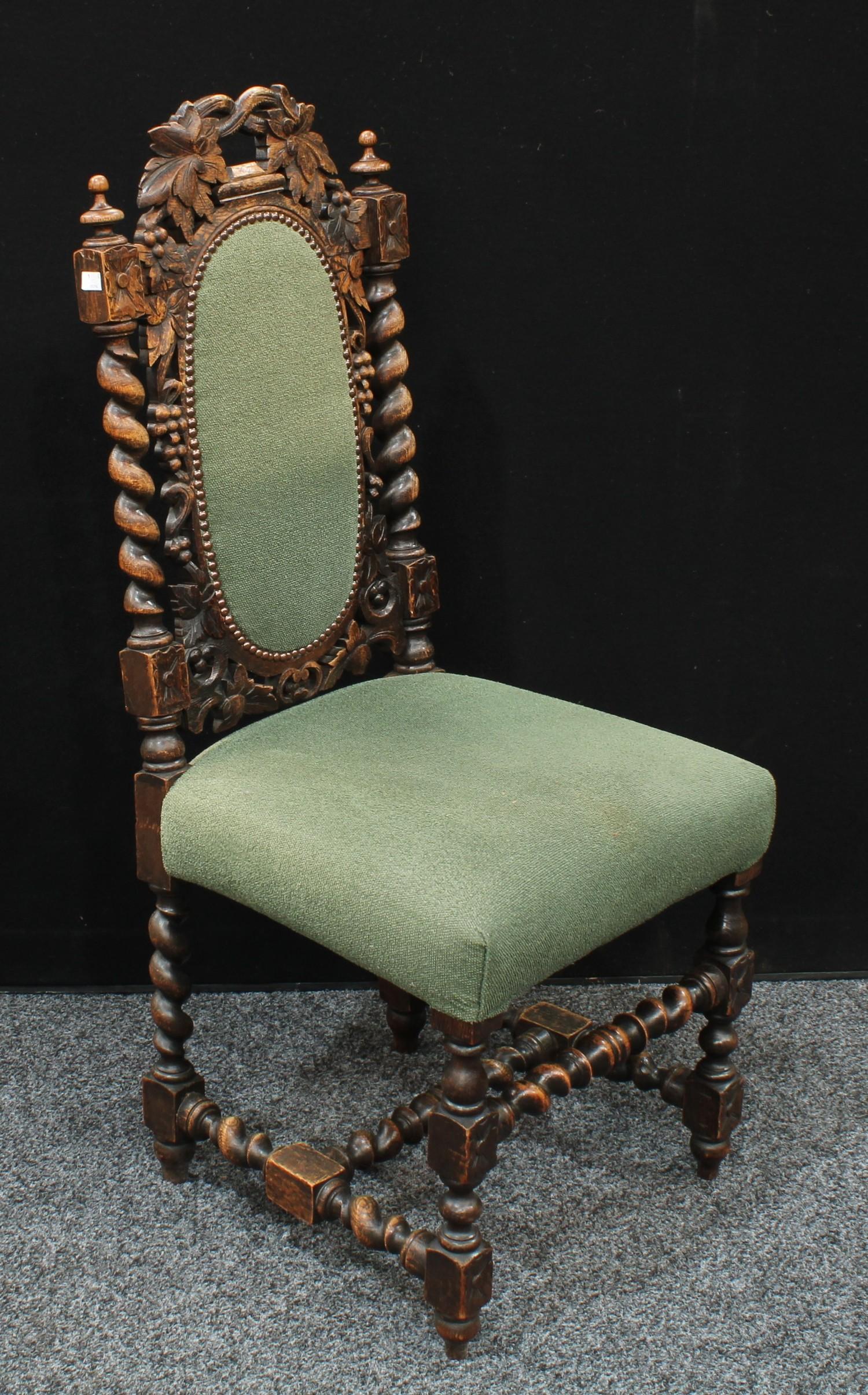 A set of four Jacobean style oak dining side chairs (4) - Image 3 of 4