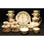 A Paragon Country Lane pattern tea set for six, including milk and sugar, cake stand, bread and