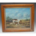 J** Cole (20th century) Hounds and Pups signed, oil on board, 40cm x 49cm