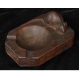 Robert Thompson, Mouseman of Kilburn - an oak ashtray, adzed overall, carved mouse signature, 10cm