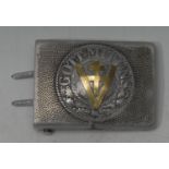 A WWII Free French Resistance buckle, war trophy made from German infantry buckle