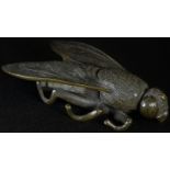 An amusing 19th century desk bronze, cast as a fly, 11.5cm long