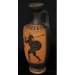 A Grand Tour terracotta lekythos, after the Ancient Greek, decorated in the Attic manner, 21cm high