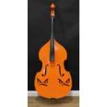 Musical Instrument - a double-bass, the back 110cm long excluding button, bold scroll, 203cm long