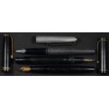 Fountain Pens - a Parker Victory, 14ct gold nib; others, National Security; Mont Blanc (3)