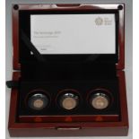 Coins, GB, Elizabeth II, The Sovereign 2019, Three-Coin Gold Proof Set, numbered 0015/1000, capsules