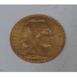 Coin, France, Third Republic, 1908, 20 Franc gold piece, uncirculated, 6.5g, [1]