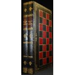 Alate Victorian tooled and gilt morocco leather novelty book shaped folding chess board, as a volume