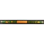 Police History - a long Victorian truncheon or tipstaff, painted in polychrome and gilt on a green