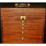 Medicine - an early 20th century mahogany rectangular table-top dentist's medical cabinet, hinged