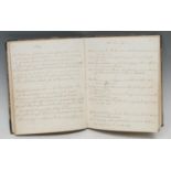 A 19th century commonplace book, in ink manuscript, mostly poetry, Woman's Love, From the Italian, A