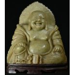 A Chinese soapstone carving, of Buddha, 14.5cm high