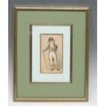 French School (19th/early 20th century) The Young Napoleon signed with monogram, watercolour, 14.5cm