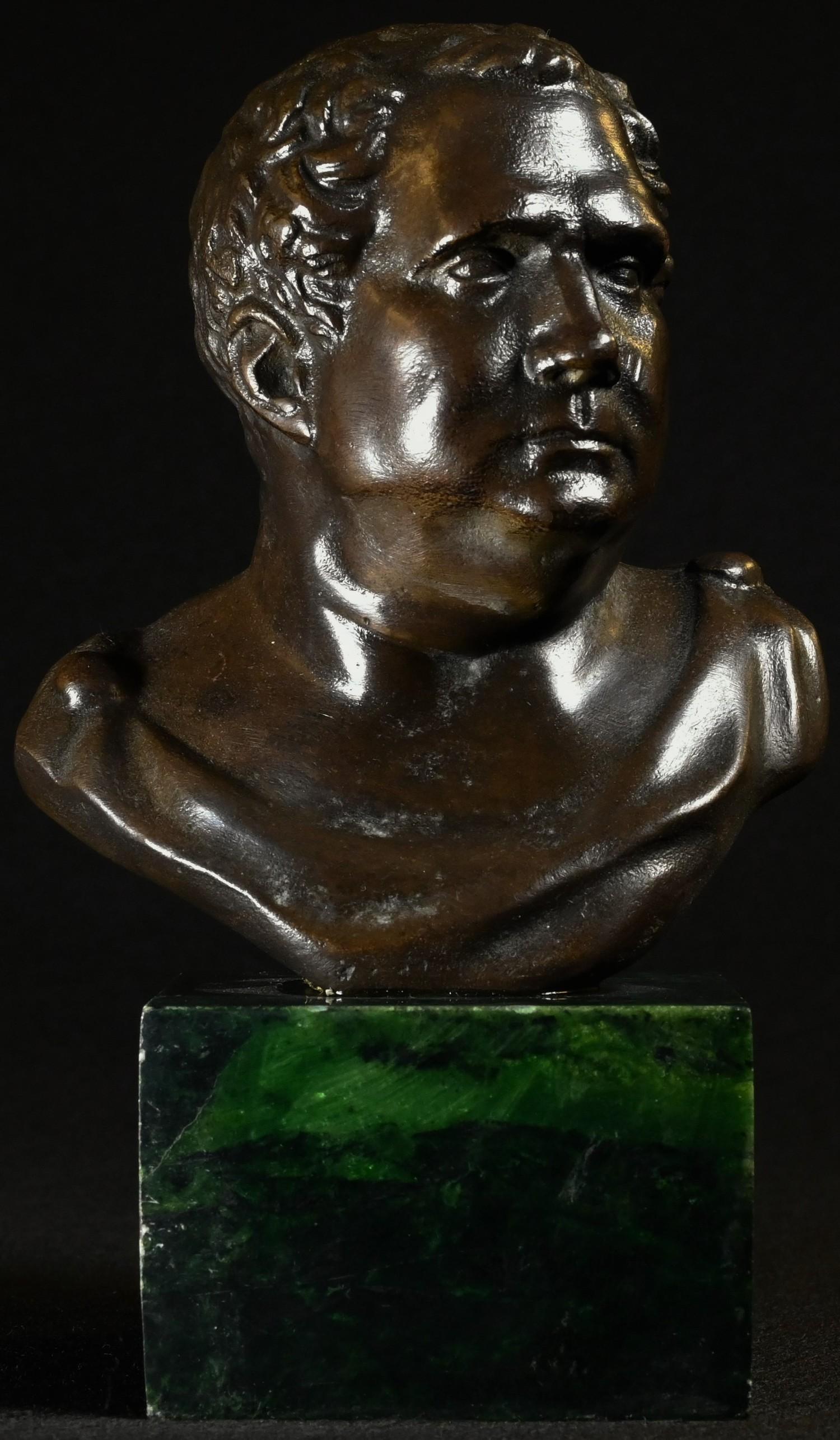 Grand Tour School, a brown patinated bronze library bust, of Aulus Vitellius, the Roman emperor,