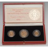 Coins, GB, Elizabeth II, 500th Anniversary 1489-1989 Gold Proof Sovereign Three-Coin Set, numbered
