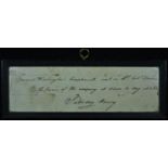 The American Revolutionary War - George Washington Interest - an ink manuscript note, 'General