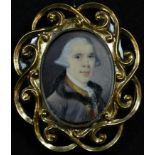 English School (18th century), a portrait miniature, of a gentleman, bust length, wearing a