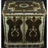 A 19th century rosewood, boulle and ivory canted rectangular cigar cabinet, profusely inlaid with