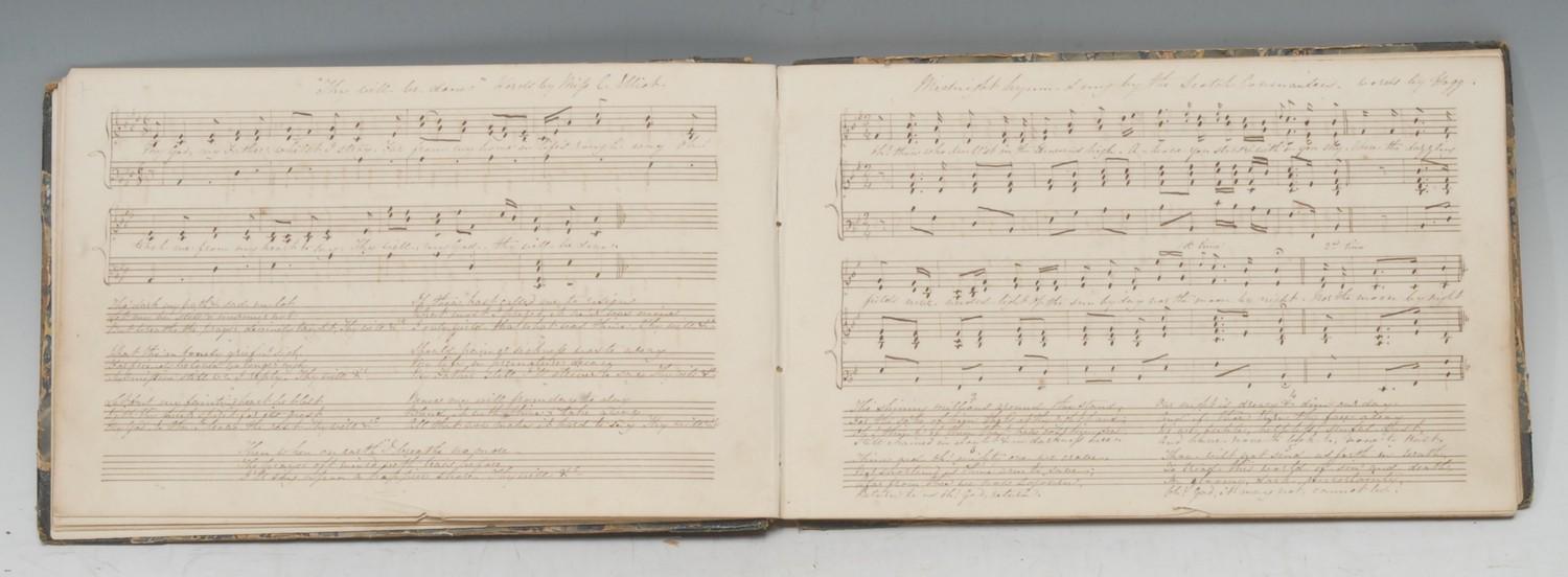A 19th century manuscript music book, compiled by Lucie Caroline Moore, Lawnsdowne 1840, the ruled