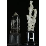 Natural History - Geology - a rock crystal specimen, cut, polished and mounted for display, 10cm