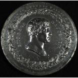 The Cult of Napoleon - a white metal medallion, Emperor Napoleon, Died 5th May, Buried in Ruperts