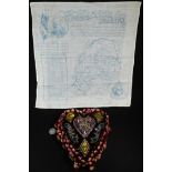 A late 19th century beadwork sailor's valentine, decorated with anchor, heart and cross and
