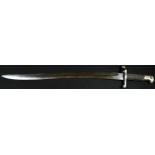 An 1856 pattern sword bayonet, 57.5cm German-made yataghan blade by August and Albert Schnitzler,