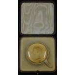 A gilt metal presentation medal, designed by W Wyon R.A, young head Victoria to obverse, poet to