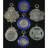 Sport - Local Interest, Motorbike Racing, seven various silver fobs or badges, including two ACU