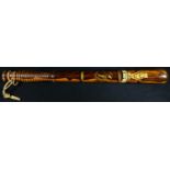 Police History - a Victorian hardwood truncheon, painted in polychrome and gilt with a crowned VR