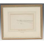 Harry Bush R.O.I (1883 - 1957) Scarborough pencil drawing, attributed to mount, 13cm x 20cm