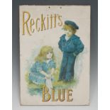 Advertising, Reckitt's Blue - a rectangular pictorial showcard, depicting a young girl and boy in