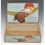 Advertising, Cadbury's - an early 20th century rectangular shaped pine and cardboard chocolates box,
