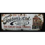 Advertising, Staffordshire Interest - a large early 20th century rectangular shaped pictorial enamel