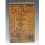 Advertising, Colman?s Mustard - an early 20th century rectangular pine promotional retailer's
